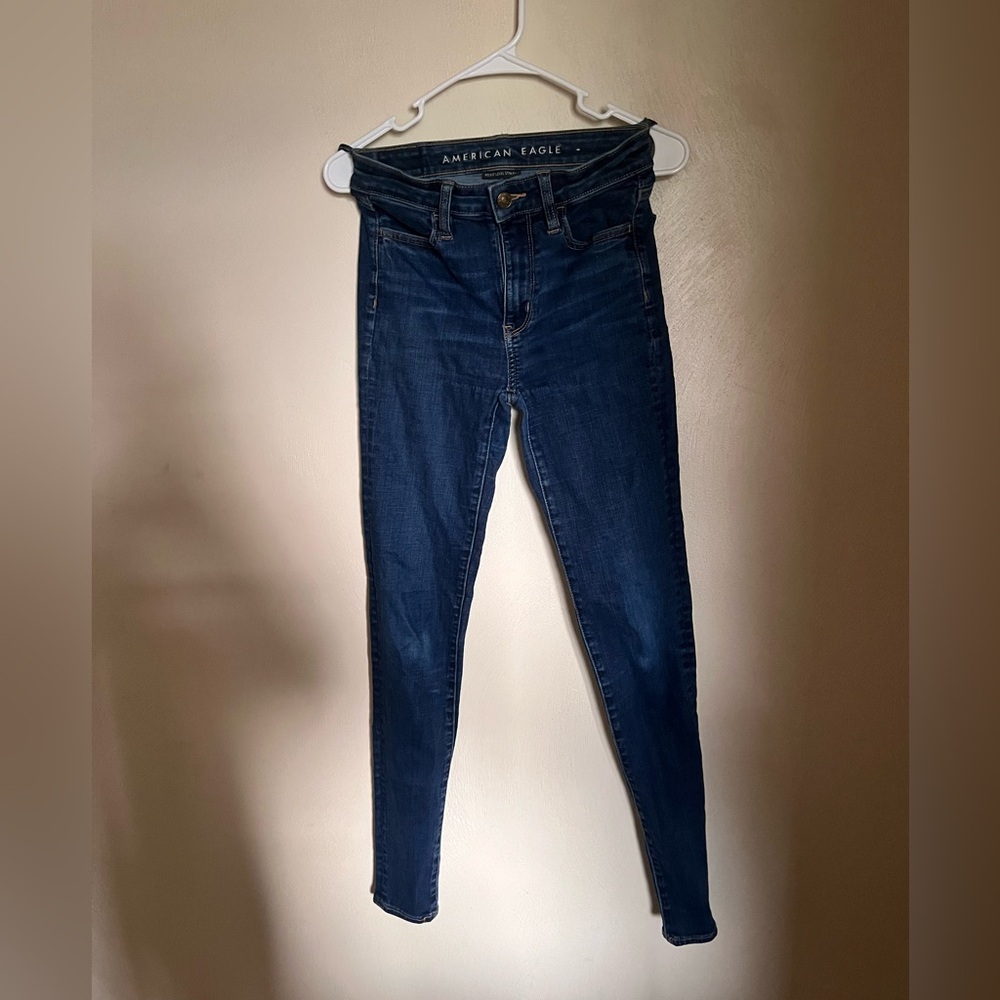 American Eagle Outfitters Women's Dark Blue Skinny Jeans